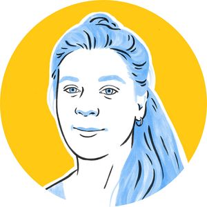 Hand-drawn portrait of Hannah Voget