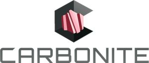 Carbonite logo. Angluar dark-gray text and a stylised C character.